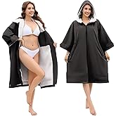 Swim Parka Women Men Windproof Sherpa-Lined Unisex Parka Quick-dry Robe Coat for Youth,Oversize Swimming Warm Jacket