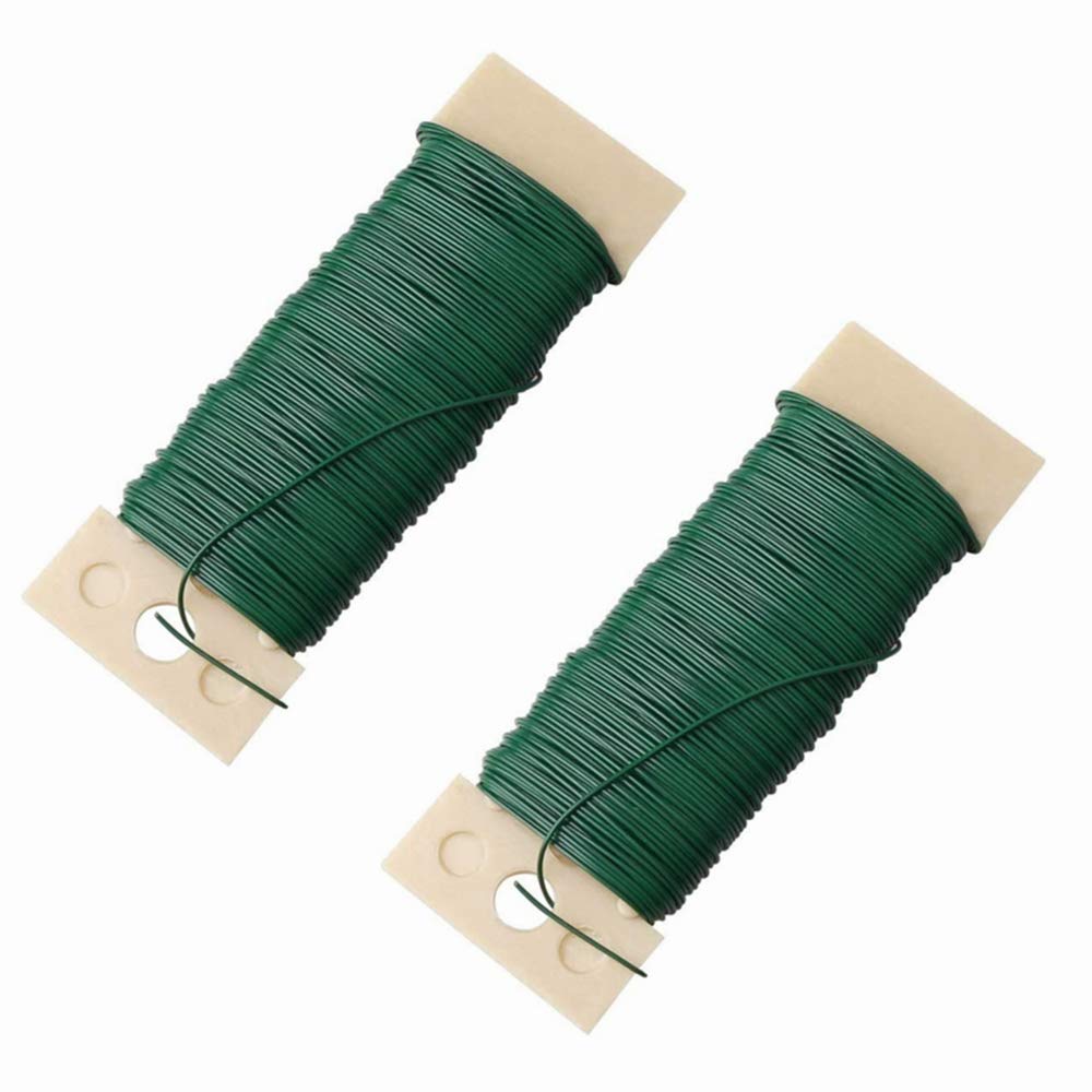 2 Roll 22 Gauge Green Florists Wire - Flexible Paddle Wire for Craft Binding & Flower Arranging — image 1