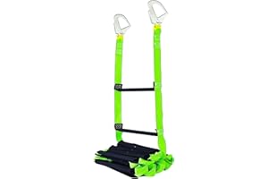 FKNGS Fire Escape Ladder with 2 Heavy Hooks, 16.7 Feet Emergency Fire Ladder for 2-3 Story Homes, Reusable Safety Rope Ladders for Balcony Railing Treehouse, Green