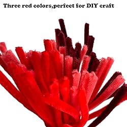 Swpohrat 300 Pieces Shades of Red Pipe Cleaner