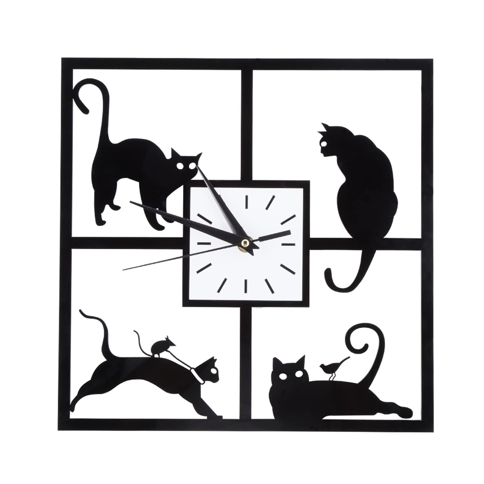Wall Clock,Modern Silent Wall Clock Does Not Tick Silver Aluminum Frame Glass Cover Decorate Bedroom and Living Room