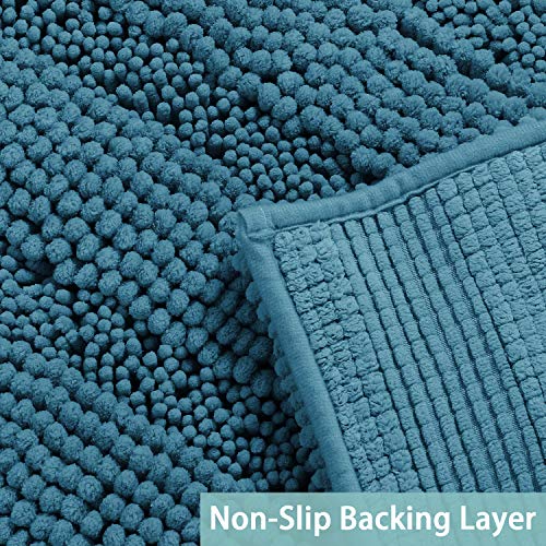 Turquoize Chenille Bath Rugs Teal Bathroom Rugs Sets 2 Piece Shaggy