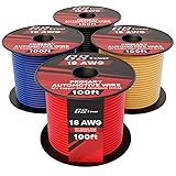 GS Power 400ft CCA 18 Gauge Wire Automotive, 100ft