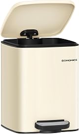 SONGMICS 6 L Kitchen Bin Stainless Steel Pedal Trash Can with Inner Bucket