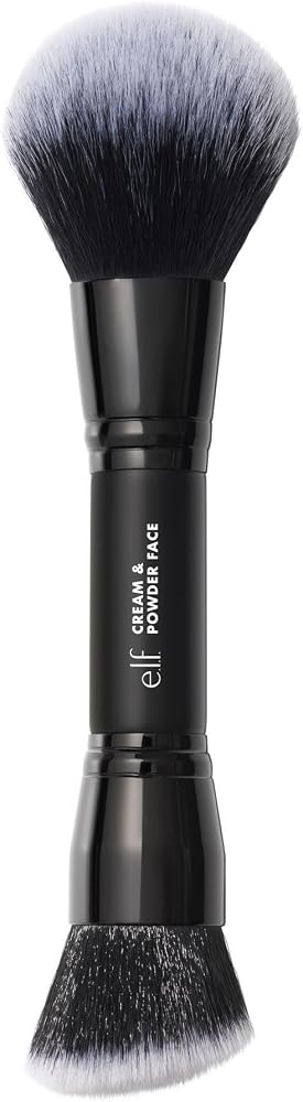 e.l.f. Dual-Ended Cream + Powder Brush | Two-in-One Makeup Brush For Creating A Gorgeous, Airbrushed-looking Complexion, Vega