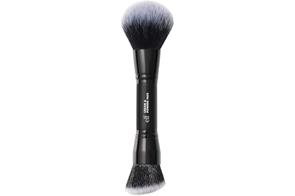 e.l.f. Dual-Ended Cream + Powder Brush, Two-in-One Makeup Brush For Creating A Gorgeous, Airbrushed-looking Complexion, Vegan