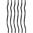 Akenow 51 Pack 32.25 x1 Deck Balusters, Metal Deck Spindles with Screws, Iron Balusters for Deck Railing, Heavy Duty Staircase Balusters, Porch Railing, Wave Arc Baluster for Wood Composite Deck