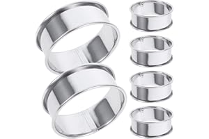Homoyoyo 6pcs 6cm Stainless Steel Nonstick Round Baking Rings Mousse Cake Tart Rings Pastry Molds for Home