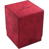GameGenic Deck Box &ndash; Squire XL Red 100CT &ndash; Durable and Sturdy TCG, OCG, CCG Card Storage &ndash; Compatible with Pokemon, Yugioh, Commander, and MTG Magic: The Gathering Cards