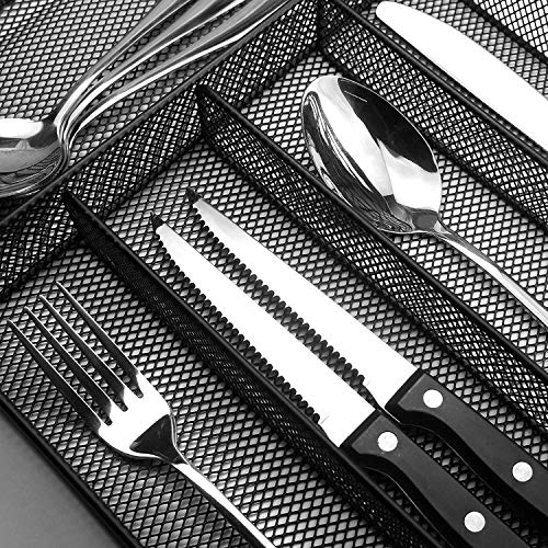 Teivio 24 Piece Silverware Set, Flatware Utensils Set Mirror Polished