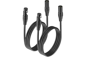 Molan Basics XLR Microphone Cable for Speaker or PA System, All Copper Conductors, 6MM PVC Jacket, Premium XLR to XLR True Shielded Wire Black (1, Style B, 3 Feet)