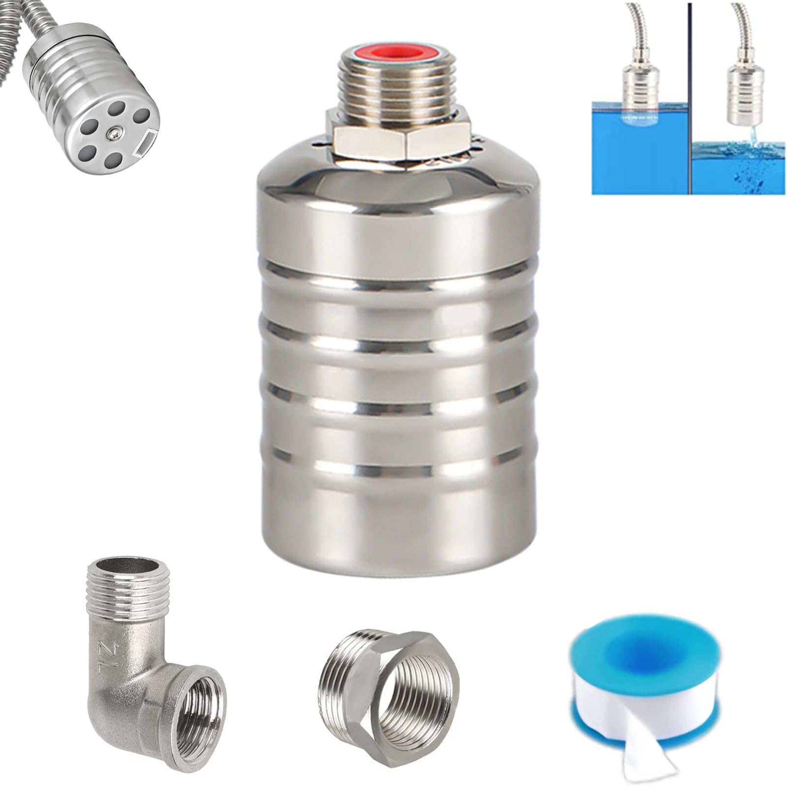 304 Stainless Steel Float Valve For Water Tanks - 1/2" Or 3/4" Automatic Water Level Control For Troughs, Pools