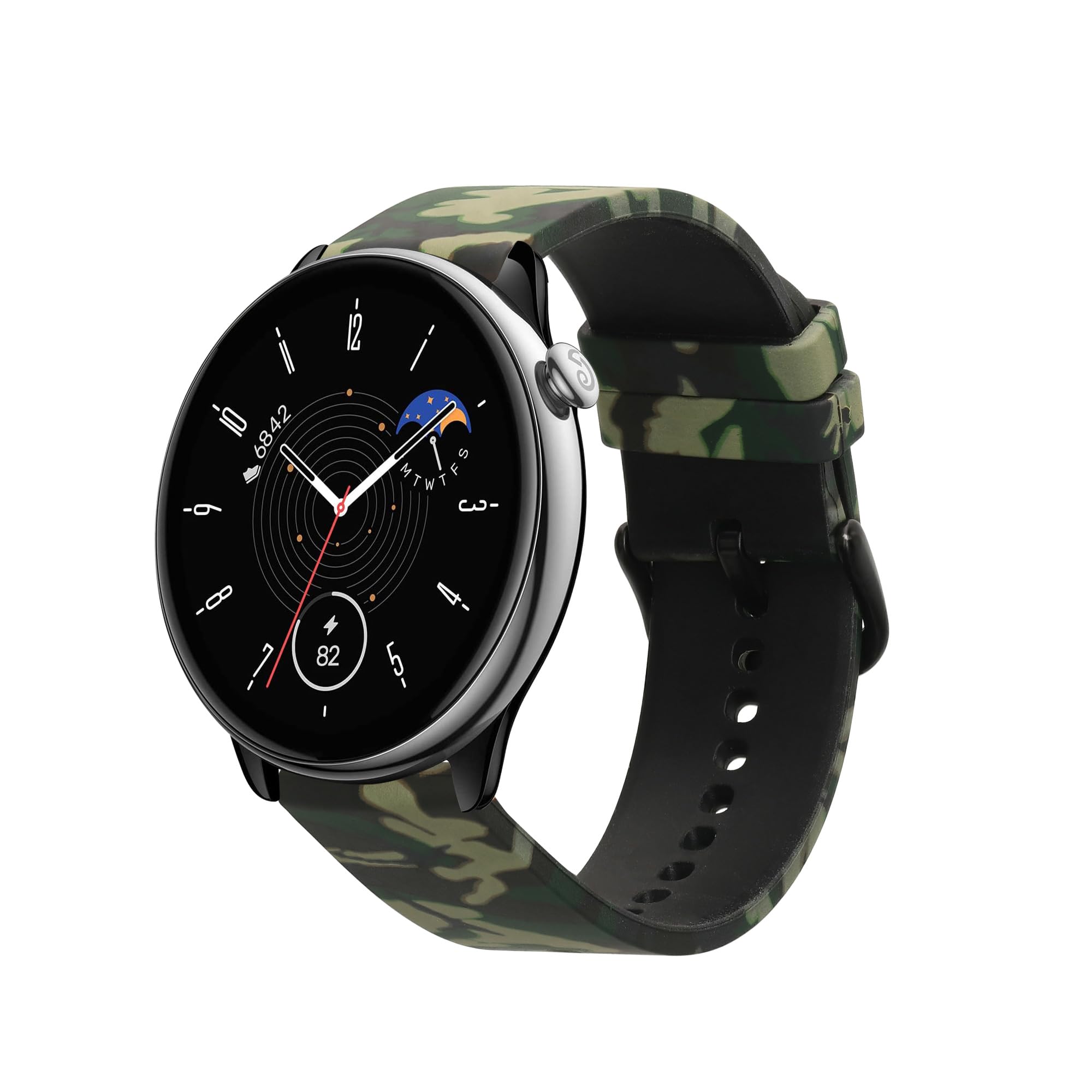 kwmobile TPU Silicone Strap Compatible with Huami Amazfit GTR Mini/GTS 4 Mini/GTS 3 / Amazfit Active 2 / Active Edge - Tracker Band - camouflage Black/Light Green/Dark Green