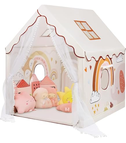 Tente De Jeu Château De Princesse Pour Enfants – Hexagonale, 117x103x127cm – Tapis Inclus, Intérieur/extérieur