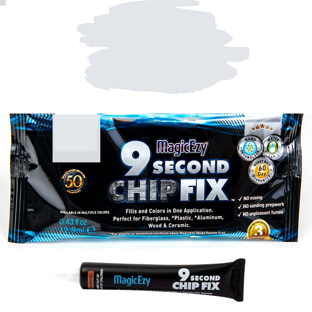 MagicEzy 9 Second Chip Fix (Matterhorn White) - Fix Fibreglass Damage Fast - Gouges, Holes, Deep Cracks and Chips - Ultra Strong Marine Epoxy Repair Filler for Fibreglass Boats — image 1