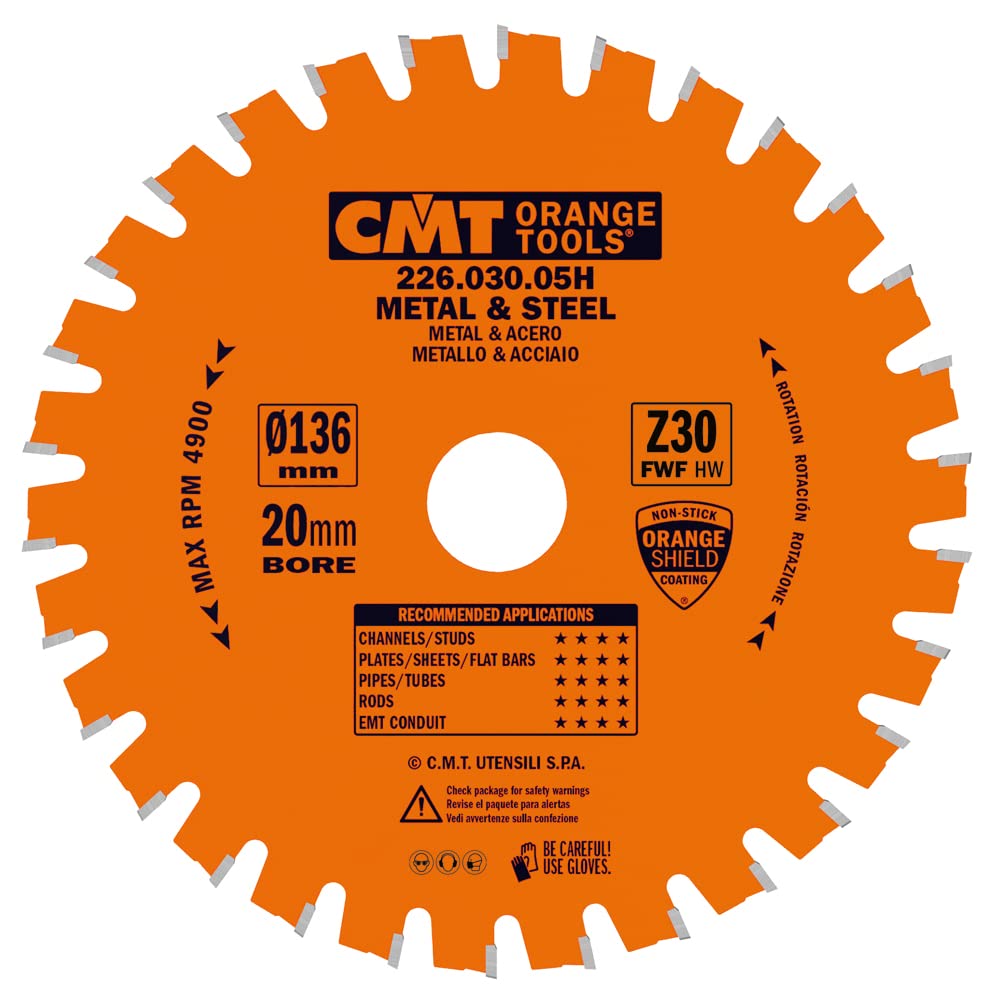 CMT Orange Tools 226.030.05H - Dry Cut Blade 136.5X1.5/1.2X20 Z=30 Fwf