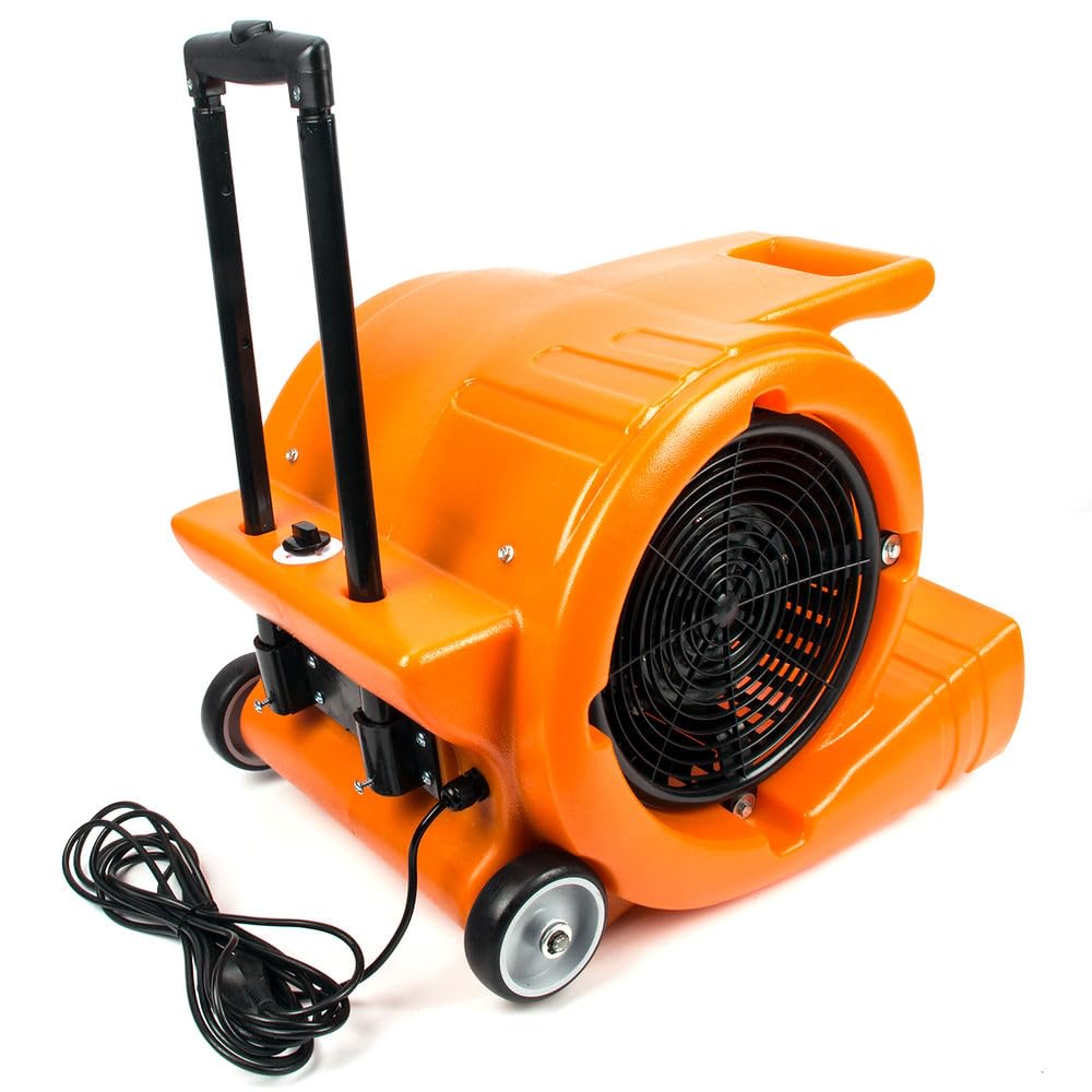 SUNMAX RT900A 3-Speed Air Mover 1.3HP 5000 CFM Powerful Floor Blower Carpet Dryers Janitoral Floor Dryer with Telescopic Handle, Wheels