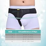 Tenbon Hernia Belt Truss Adjustable Left or Right Side Support Black M view 5
