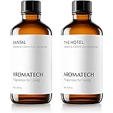 AromaTech Santal & The Hotel Set | Gift Set of Aroma Diffuser Essential Oils Blend of Santal Cardamom, Papyrus, Musk | The Hotel Peach, Red Rose, Pine - 120 Milliliter