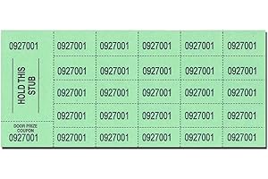 NATIONAL BINGO Auction Tickets - 500 Sheets - GREEN