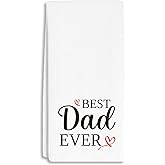 RZQIJ Best Dad Ever Towels Dish Towels Dishcloth, Fathers Day Christmas Birthday Gifts for Men Dad Father, Rustic Decor for Kitchen Bathroom Home, 16 x 24 Farmhouse Decoration Hand Towels. (092)