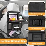 URAQT Car Seat Organizer Leather 8 Pockets Table Tray Tablet Holder Waterproof view 3