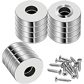 AYWFEY 12 Pcs Small Magnets, Heavy Duty Round Base Cup Magnets & M3 Screws, 4x15mm, 20LBS Round Base Cup Magnet with Counters