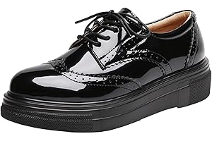 DADAWEN Womens Lace-Up British Style Wingtips Toning Platform Brogues Oxford Saddle Shoes