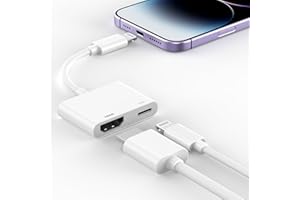 UCACA [Apple MFi Certified] Apple Lightning to HDMI Adapter for iPhone to TV, 1080P Digital AV Adapter Sync Screen Connector with Charging Port for iPhone 14 13 12 11 XS XR X 8 7 to HDTV Monitor Projector