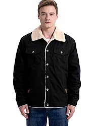 MANSDOUR Men's Winter Jacket Warm Sherpa Lined