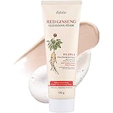 esfolio Red Ginseng Cleansing Foam – Korean Skincare Face Wash with Herbal Extracts – Creamy Daily Cleanser for All Skin Types – Refreshing Foaming Formula – (5.29oz - 150ml)