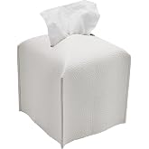 Livelab Tissue Box Cover, Square Decorative PU Leather Tissue Box Holder Modern Tissue Case Facial Paper Organizer Dispenser