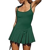 SENSERISE Womens Tennis Dress with Built in Shorts & Bra Workout Athletic Dresses Golf Outfits Pleated Summer Romper