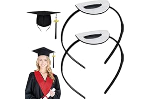 unibouti 2 Pack Graduation Cap Headband - Grad Cap Head Band Insert with EVA Foam Sticker - Graduates Essential Hairband for Securing Graduation Hat