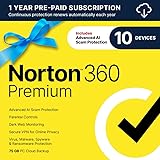 Norton 360 Premium 2025, Antivirus software for 10