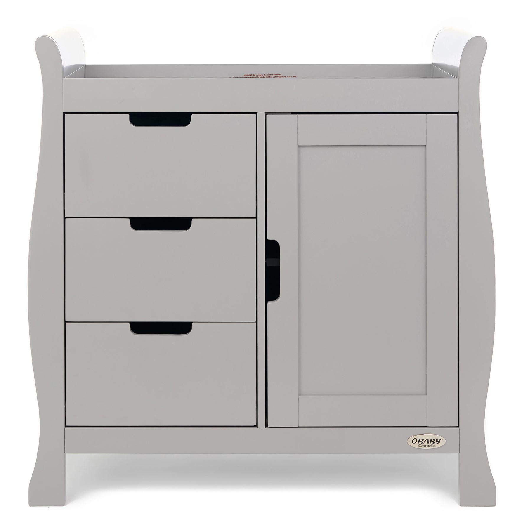 Obaby Stamford Closed Changing Unit – Warm Grey – Nursery Storage & Baby Changing Station