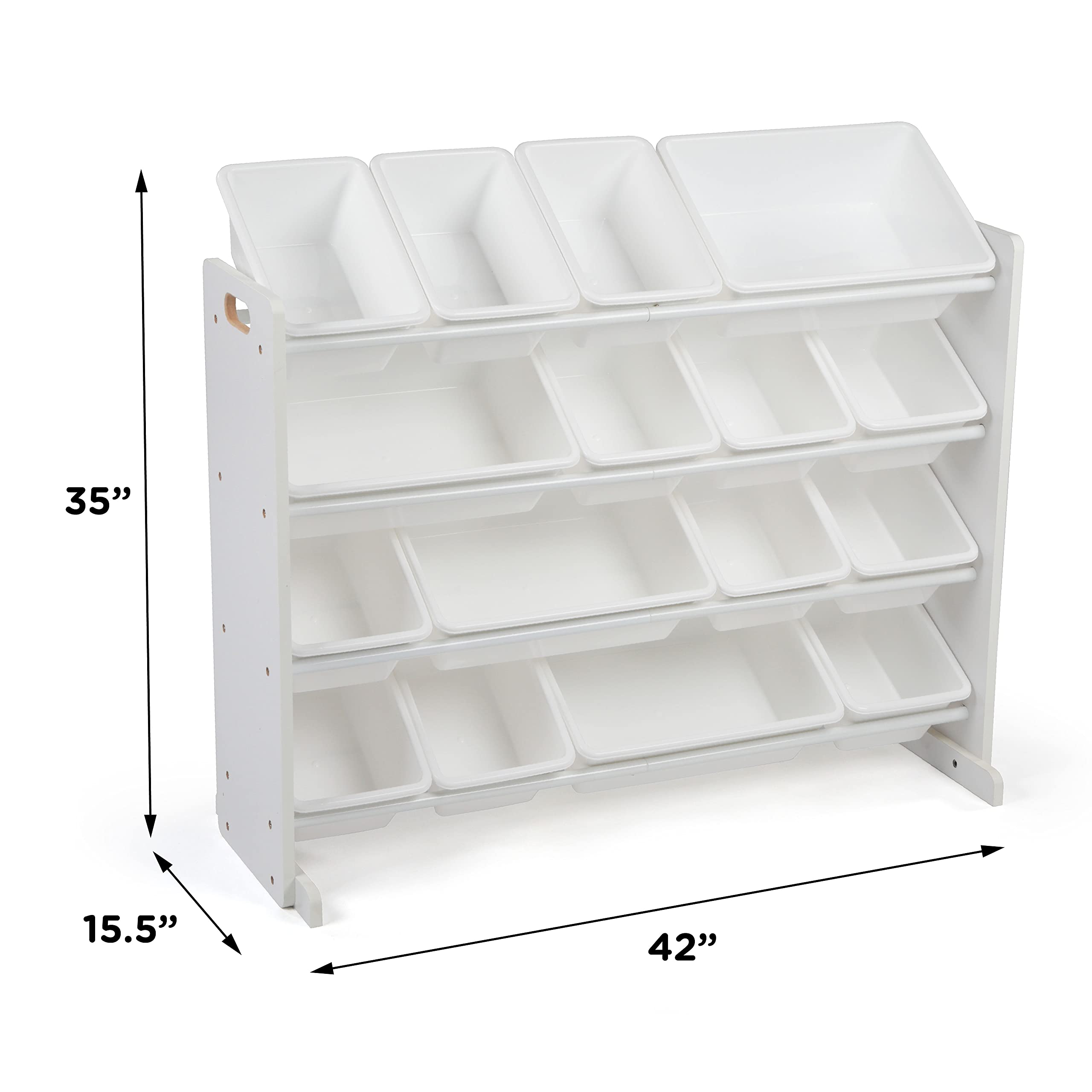 Humble Crew Supersized Toy Storage Organizer with 16 Removable Bins, White/White – Large Toy Storage for Toddlers Ideal for Kids' Rooms, Playrooms, and Nurseries - Modern Toy Bins for Kids