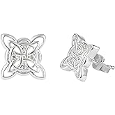 925 Sterling Silver Celtic Triquetra Witch Trinity Knot Earrings for Women