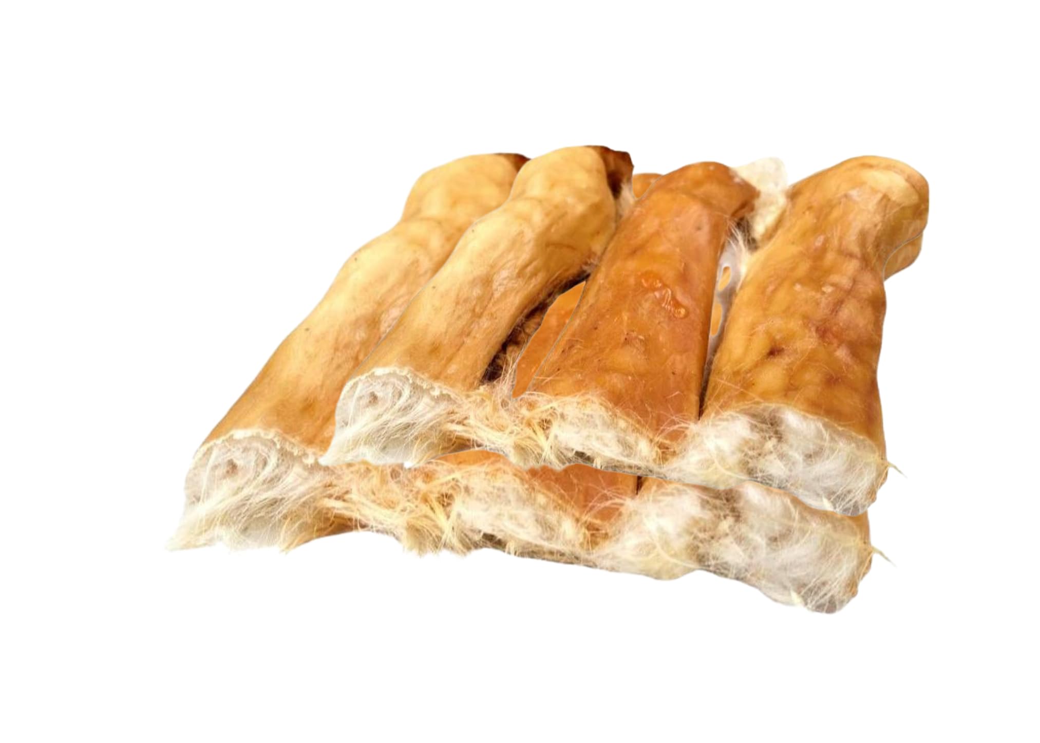 Premium Rabbit Skin Rolls with Fur 200g Approximately 6 Rolls - All-Natural low fat Dog Treats Air Dried for Healthy and Happy Pups