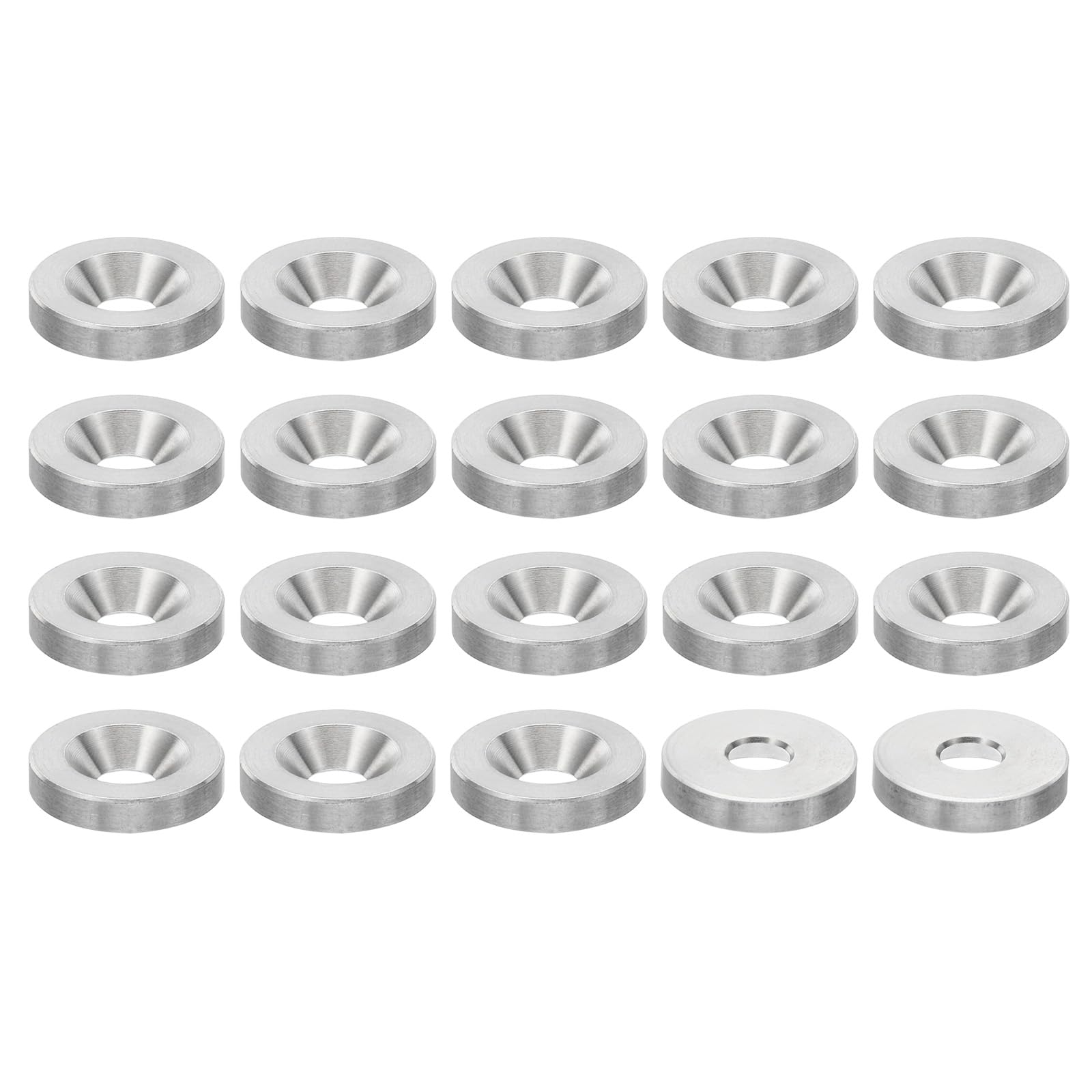 PATIKIL M6 Finish Countersunk Washer, 20pcs 20mm Dia. 4mm Tall Solid 304 Stainless Steel CNC Finish Cup Washer Flat Screw Head Gasket for Construction — image 1
