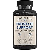 Crystal Star Prostate Support Saw Palmetto Supplements for Men (60 Capsules) – Bladder & Urine Health – Ginger & Pygeum - Non-GMO