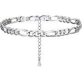 PROSILVER 925 Sterling Silver Ankle Bracelets For Women, Stylish Chain Anklets, Summer Beach Jewelry, 8.6-10.6 Inch Adjustable, Come with Box