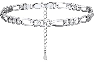 925 Sterling Silver Ankle Bracelets, Stylish Chain Anklets for Women, Summer Beach Jewelry, 8.6-10.6 Inch Adjustable, Come wi