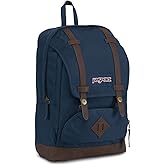JanSport Cortlandt Laptop Backpack, Navy, 15” Laptop Sleeve-Synthetic Leather Shoulder Computer Bag with Large Compartment, Padded Straps- Rucksack for Men, Women