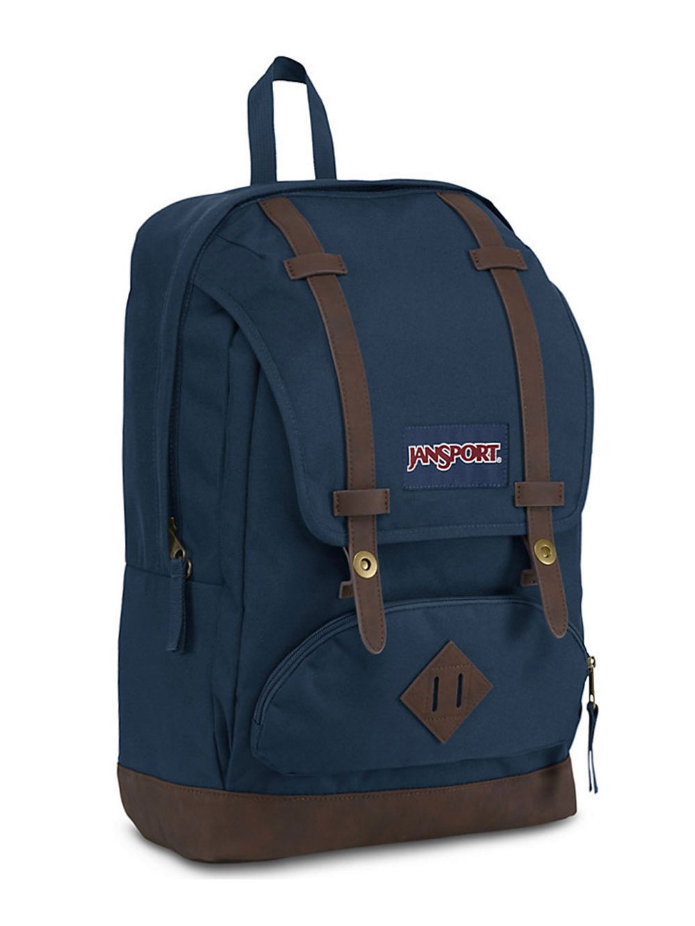 Photo 1 of JanSport Cortlandt Laptop Backpack, Navy, 15” Laptop Sleeve-Synthetic Leather Shoulder Computer Bag with Large Compartment, Padded Straps- Rucksack for Men, Women