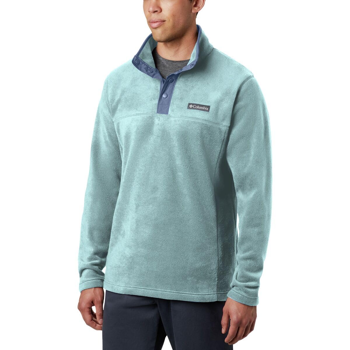 Columbia Men's Steens Mountain Half Snap, Sky Blue/Dark Mountain, Large Tall Image