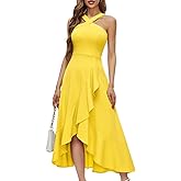 Bbonlinedress Halter Cocktail Women Dresses Prom Formal Wedding Guest Bridesmaid Ruffled Maxi Hi-Lo Evening Party 2026 Dress