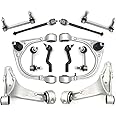Frenzybro 12 PCs Suspension Kit Front Upper Lower Control Arms w/Ball Joints Stabilizer Sway Bar Outer Inner Tie Rods End Links Assembly Replacement for Cadillac CTS 2008-2014 (RWD 2WD)