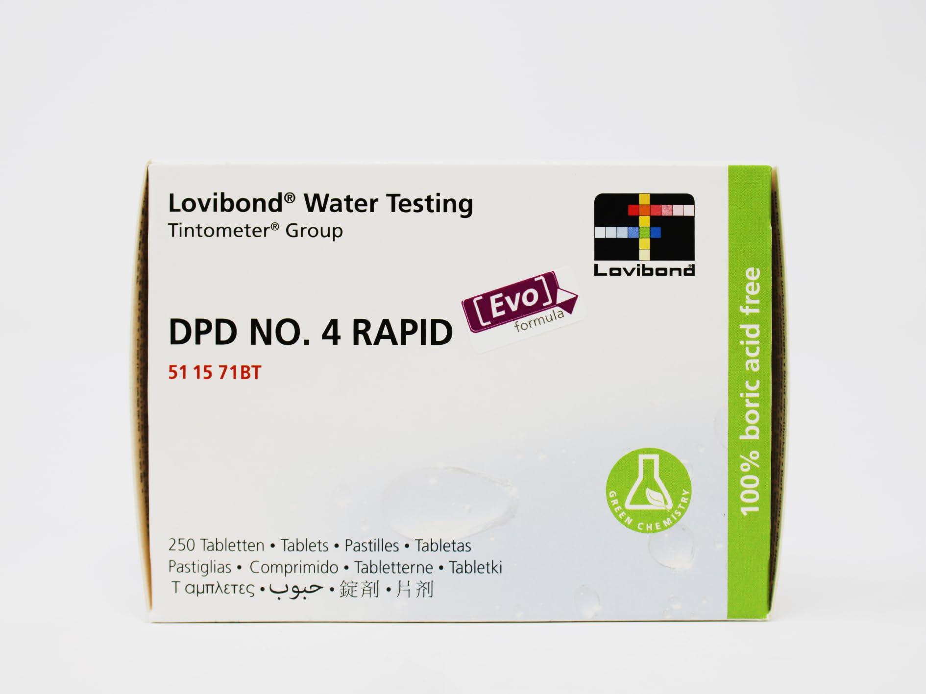 Lovibond - DPD 4 Rapid Dissolve Tablets | Not for Photometers | Ideal for Water Testing | Pack of 250 Tablets | Sku: 511571BT | Compatible with Swimming Pool pH Kits
