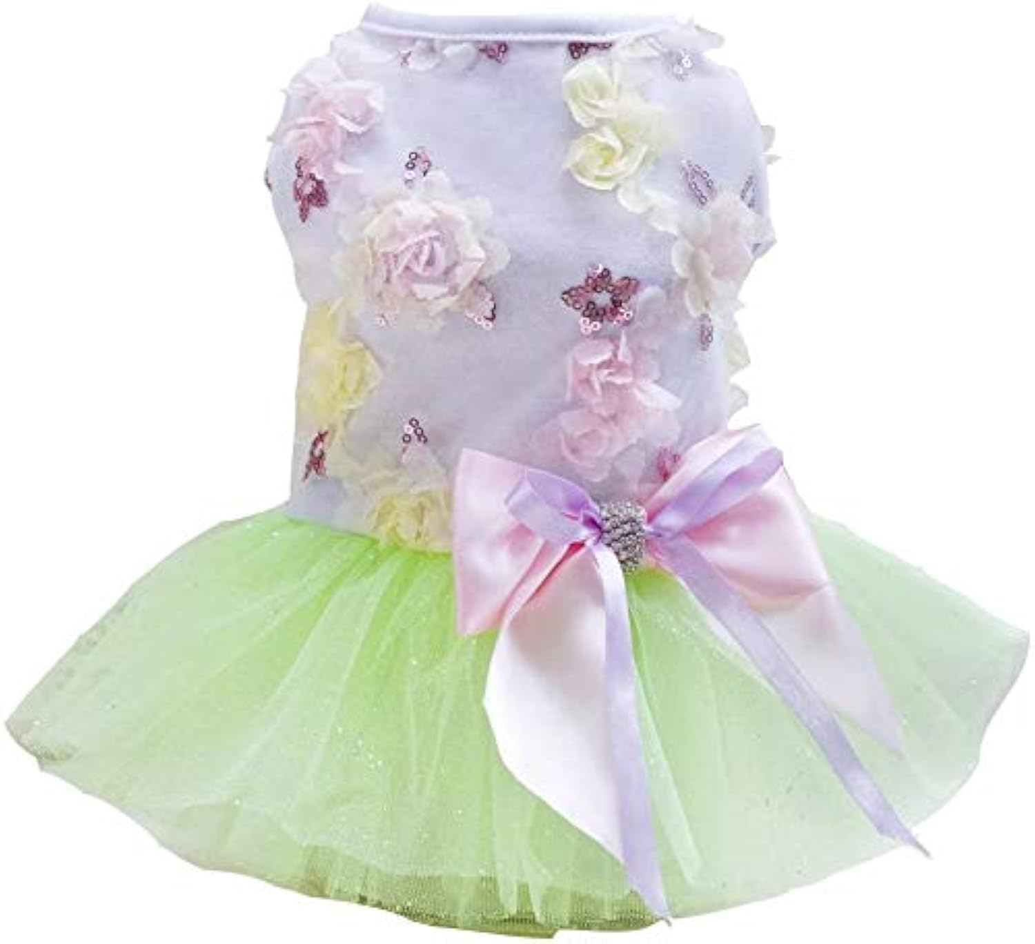 Dog Dresses for Small Dogs Puppy Skirt Princess Tutu Flower Sequin Dot Wedding Lace Luxury Bow Dresses for Small Dogs Girls Cats XL Green